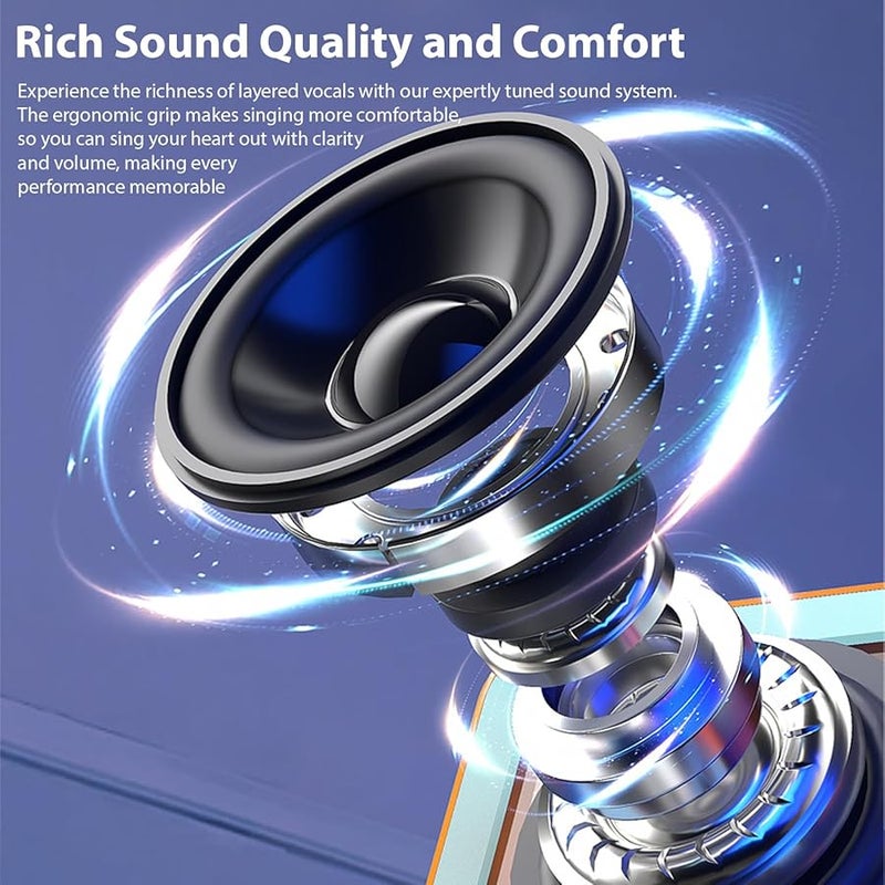 Portable Bluetooth Karaoke Speaker With Wireless Microphones Pink KTV Set For Home Party Outdoor - Image 5