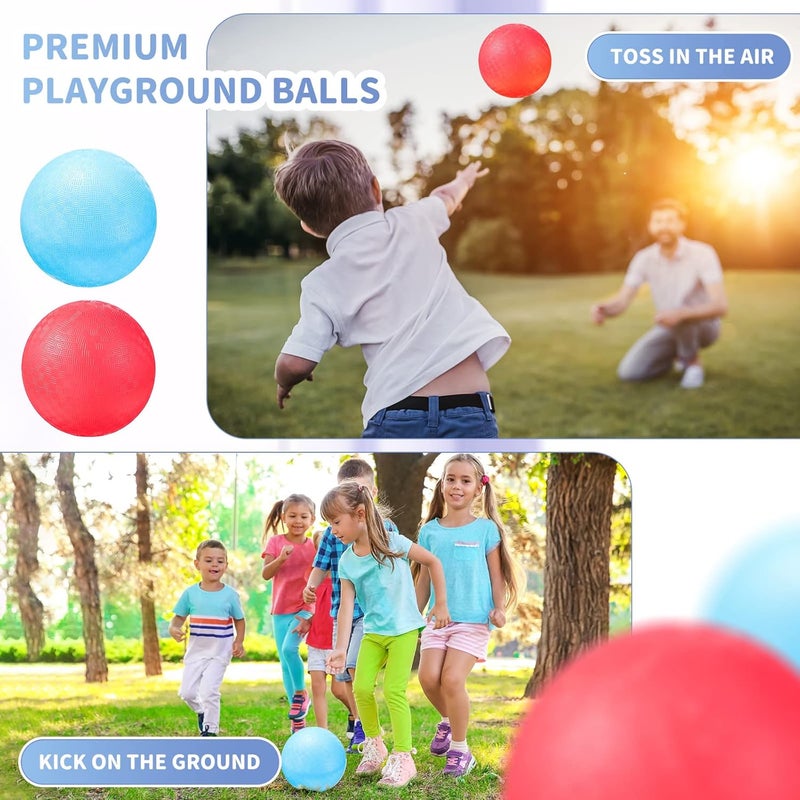 Civaner 2 Pack of 5 Inch PVC Made Dodgeball Balls, Red Blue, Suitable for Kids Outdoor Play, Exercise, Yoga - Image 3