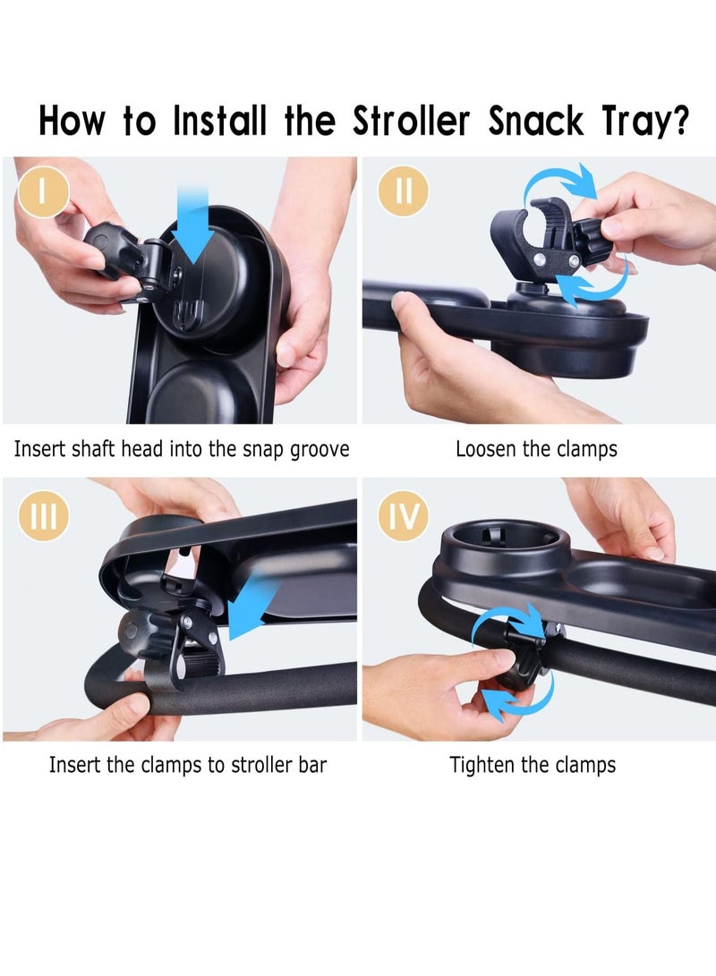 Gonice Upgraded Rigid Frame Stays Upright,Removable Non-Slip Grip Clip for Stroller Bar (Black) - Image 4