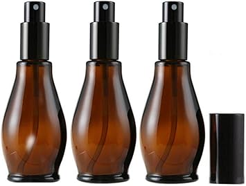 ericotry 3PCS 100ml Empty Refillable Amber Glass Spray Bottles for Cosmetic Perfume Storage Cleaning with Fine Mist Sprayers and AntiDust Cap - Image 1