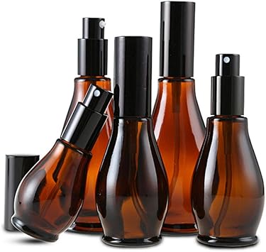 ericotry 3PCS 100ml Empty Refillable Amber Glass Spray Bottles for Cosmetic Perfume Storage Cleaning with Fine Mist Sprayers and AntiDust Cap - Image 2