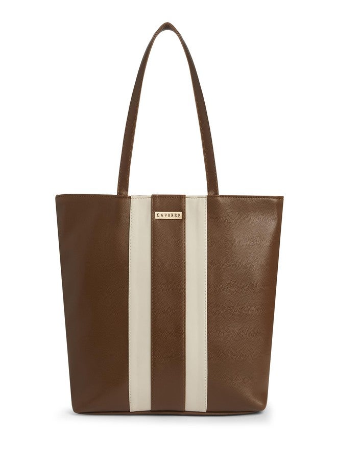 Caprese Evelyn 15.6-Inch Laptop Compatible Large Tote Bag for Women | Stylish, Durable, and Spacious with Multiple Compartments, Back Zipper Pocket for Work, Travel, and Everyday Use (Chocolate Brown) - Image 1