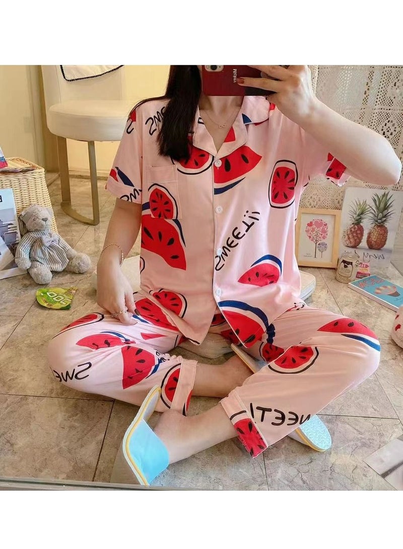 DubaiGallery Silk Women Pajama Sets Satin Pajama Sleepwear Pajamas Nightgown Summer Long Sleeve Pants Pyjamas