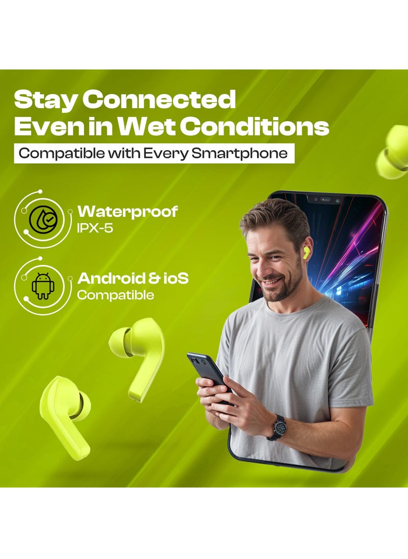 Generic - Wireless Earbuds Bluetooth Headphones with LED Display & Clear Charging Case, IPX5 Waterproof Earphones with Built-in Mic, Sport & Workout Headphones Compatible with Apple/Android, TV, Laptop - Green - Image 1