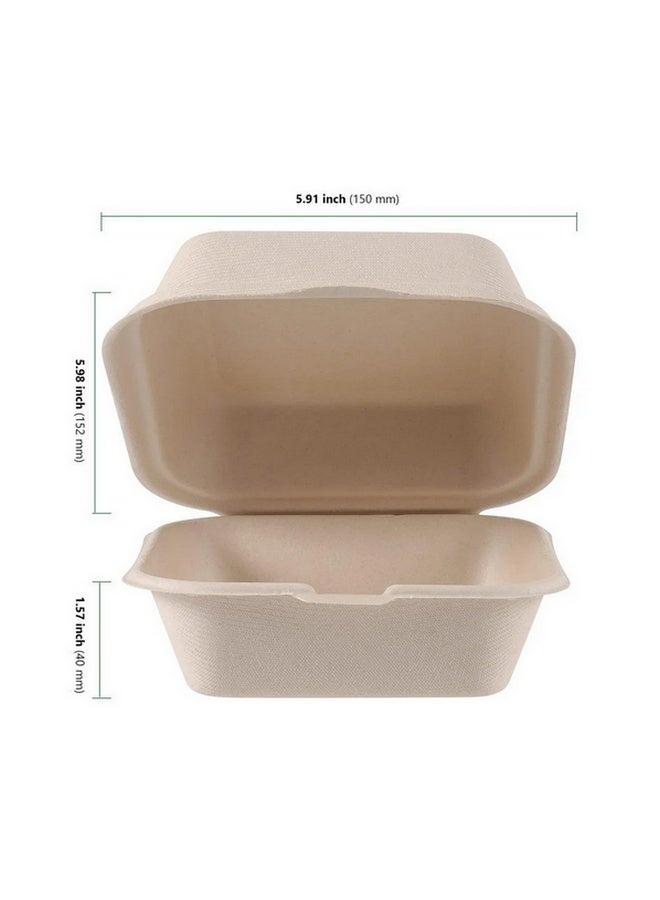 SM 50pcs Healthy Food Containers Sugarcane Pulp for Burgers Desserts Home Bakes Daily Use for Cafes Restaurants Home Use Takeaway Catering - Image 2