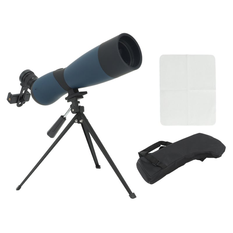 Spotting Scope with Tripod FMC Coating Shooting Scope with Carrying Bag Phone Adapter for Bird Watching Wildlife Scenery Blue - Image 1