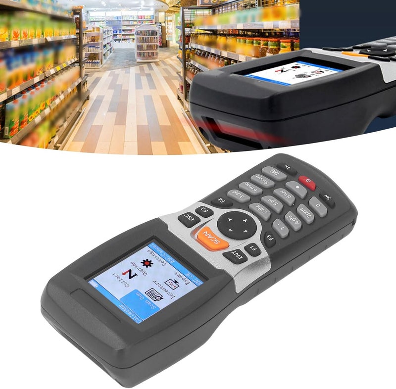 ماسح باركود لاسلكي ثلاثي الأبعاد بشاشة LCD ملونة TFT بحجم 2.2 بوصة - ماسح محمول لإدارة المخزون بتردد 2.4 جيجاهرتز، مناسب لأسواق الجملة والتوصيل السريع ومعالجة الباركود - Image 2