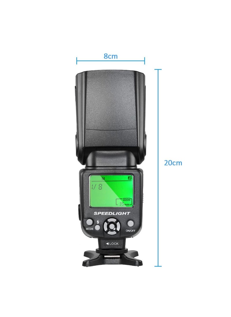 Coopic - COOPIC CF580EX C LCD Display Flash Wireless GN56 5500K TTL Flash Speedlite Compatible with Canon 7D Mark II 5D Mark II III IV 1300D 1200D 1100D 750D 650D 600D 550D 100D 80D 70D 60D etc, - Image 1