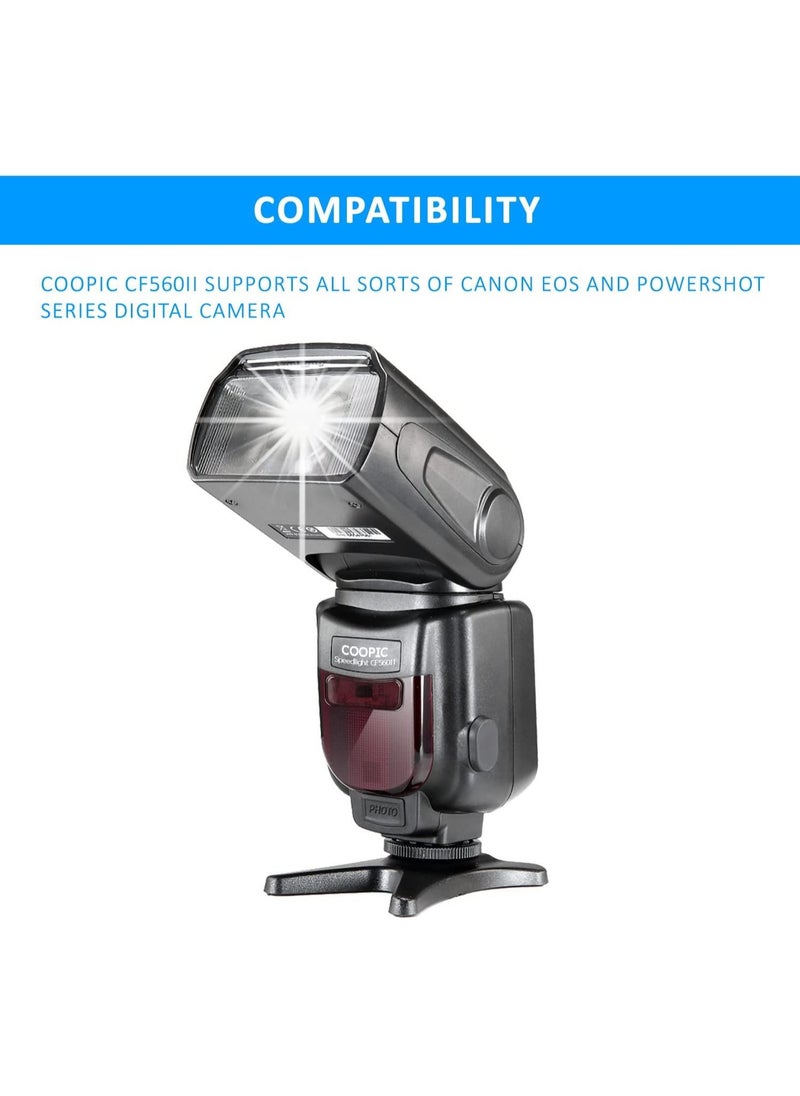 Coopic - COOPIC CF580EX C LCD Display Flash Wireless GN56 5500K TTL Flash Speedlite Compatible with Canon 7D Mark II 5D Mark II III IV 1300D 1200D 1100D 750D 650D 600D 550D 100D 80D 70D 60D etc, - Image 1