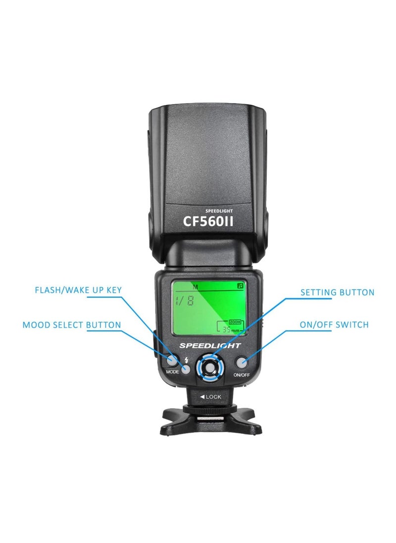 Coopic - COOPIC CF580EX C LCD Display Flash Wireless GN56 5500K TTL Flash Speedlite Compatible with Canon 7D Mark II 5D Mark II III IV 1300D 1200D 1100D 750D 650D 600D 550D 100D 80D 70D 60D etc, - Image 1