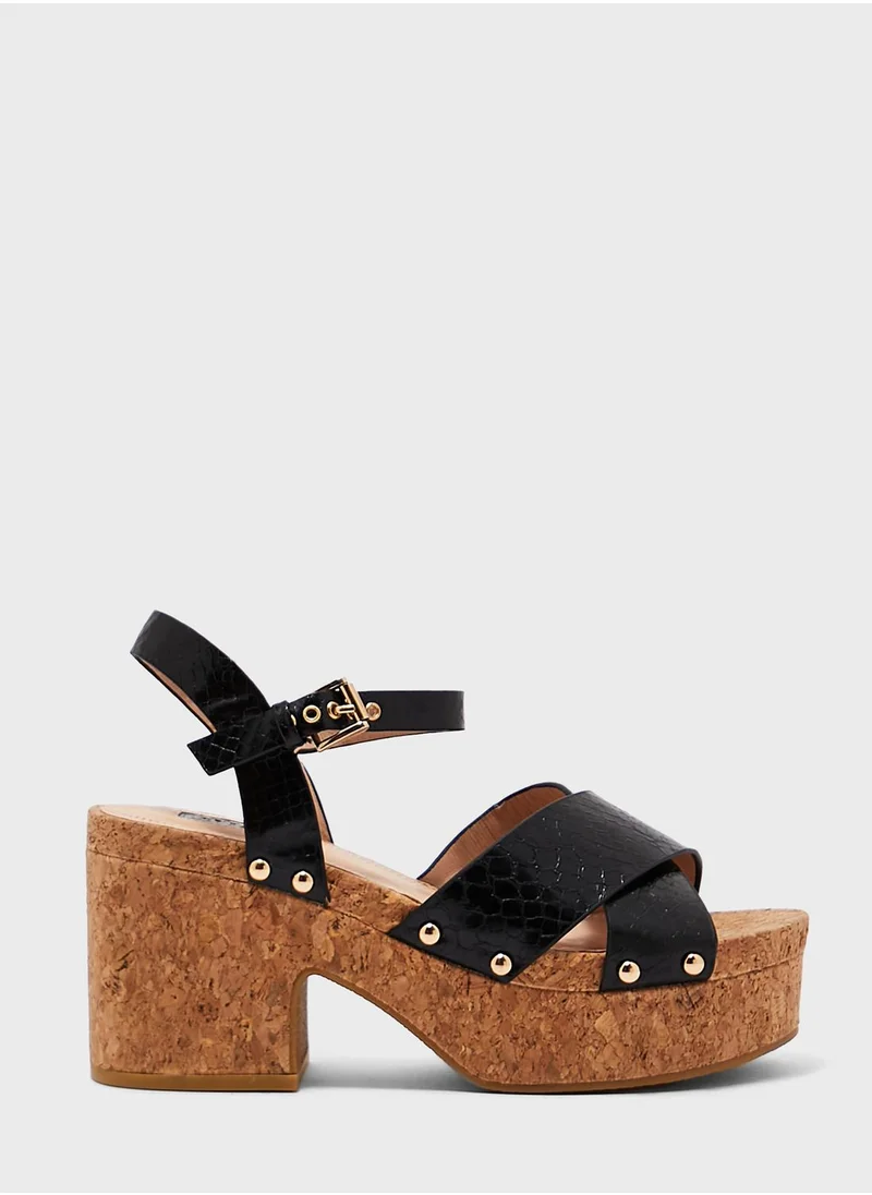 TOPSHOP Dancer Cork Platform Heel Sandal