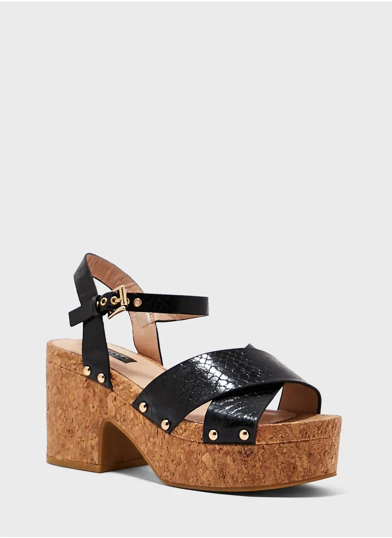 TOPSHOP Dancer Cork Platform Heel Sandal