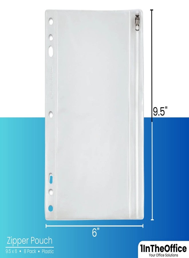1InTheOffice Clear Pencil Pouch, Pencil Pouch for 3 Ring Binder, Zippered, Vinyl, 8 Pack - Image 3