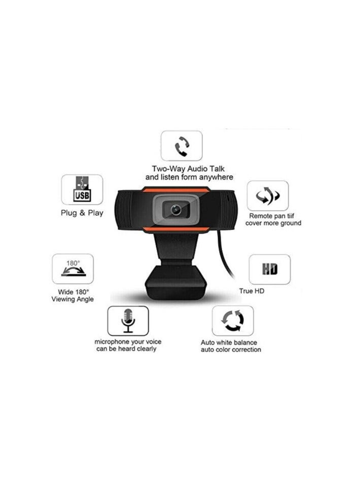 USB 2.0 Rotatable HD Webcam – 1280x720 Resolution with Auto Focus for Video Calls and Streaming - Image 2
