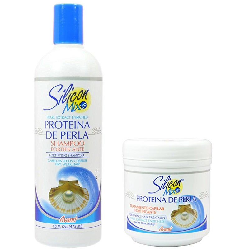 Silicon Mix Proteina De Perla & Shampoo 16 Oz Hair Treatment and Shampoo 16oz - Image 1
