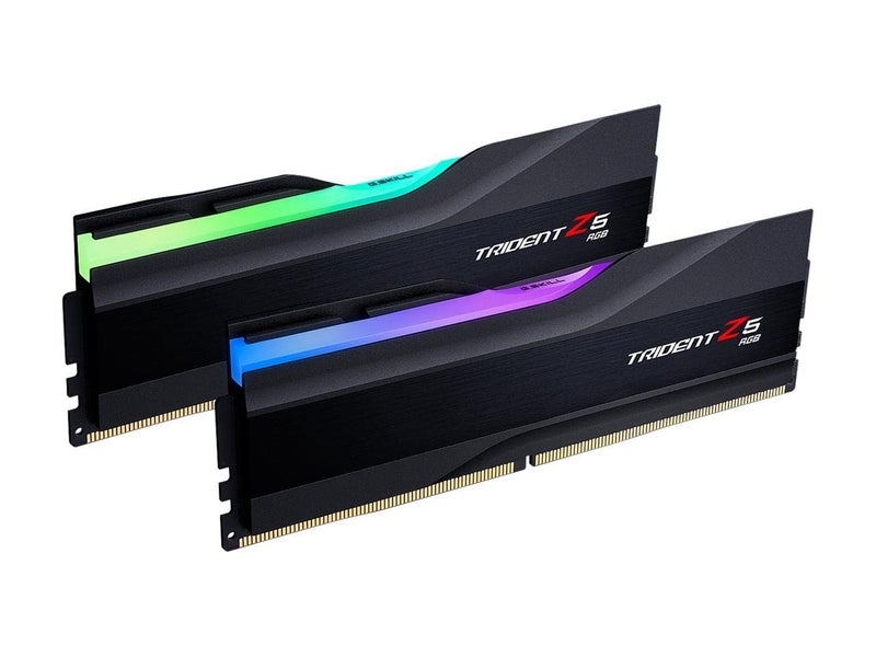 G.Skill G.SKILL Trident Z5 RGB Series (Intel XMP 3.0) DDR5 RAM 32GB (2x16GB) 6800MT/s CL34-45-45-108 1.40V Desktop Computer Memory UDIMM - Matte Black (F5-6800J3445G16GX2-TZ5RK) - Image 1