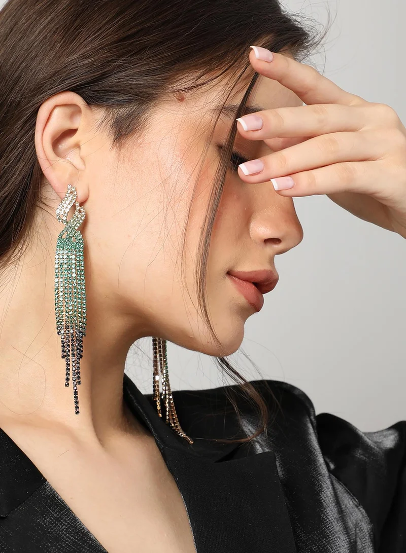 سوهي مطلية بالذهب قطرة مطرز القرط