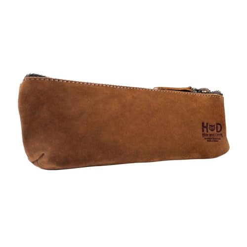 Hide & Drink, Rectangular Pencil Case, Pen & Marker Pouch for Men and Women, Flat Zippered Holder, Classic Style for Artists, Full Grain Leather, Handmade, Swayze Suede - Image 2