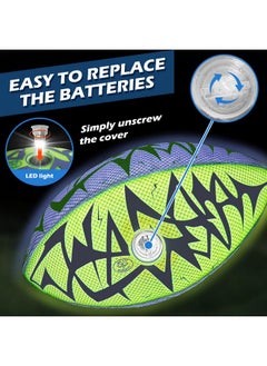 Jasonwell Glow In The Dark Football - Strong Grip Light Up Football Toy Stuff Sports Balls For Boys Kids Teenage Junior Youth Adult Outdoor Christmas Birthday Gifts For Age 6-8 8-12 13 + Year Old No.6  - Image 1