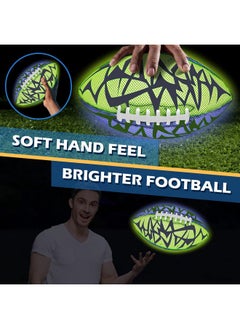 Jasonwell Glow In The Dark Football - Strong Grip Light Up Football Toy Stuff Sports Balls For Boys Kids Teenage Junior Youth Adult Outdoor Christmas Birthday Gifts For Age 6-8 8-12 13 + Year Old No.6  - Image 2