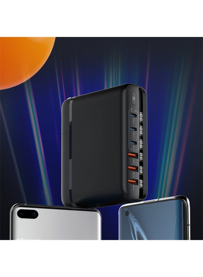 ريبنيو شاشة LED بمنفذ GaN 6-USB+PD بقوة 140 وات، كابل تمديد لشحن سطح المكتب بسرعة 1.5 متر مع قابس قابل للاستبدال، الولايات المتحدة/الاتحاد الأوروبي/المملكة المتحدة لأجهزة iPhone Samsung MacBook Laptop - Image 4