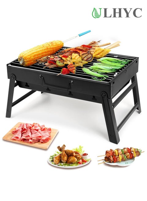 BBQ Grill, Charcoal BBQ Folding Portable Lightweight BBQ Tools Outdoor BBQ Cooking Camping Hiking Picnic Tailgate Backpacking Party