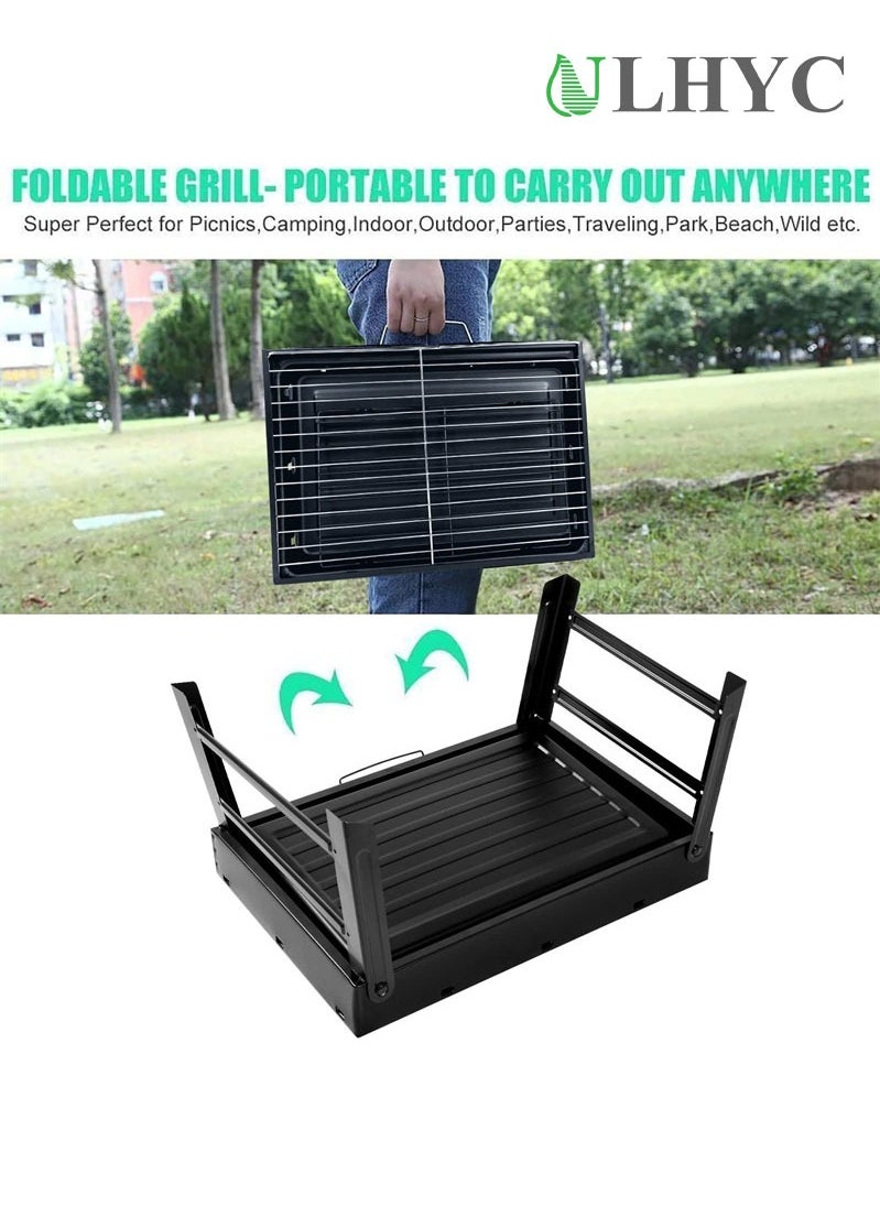 BBQ Grill, Charcoal BBQ Folding Portable Lightweight BBQ Tools Outdoor BBQ Cooking Camping Hiking Picnic Tailgate Backpacking Party