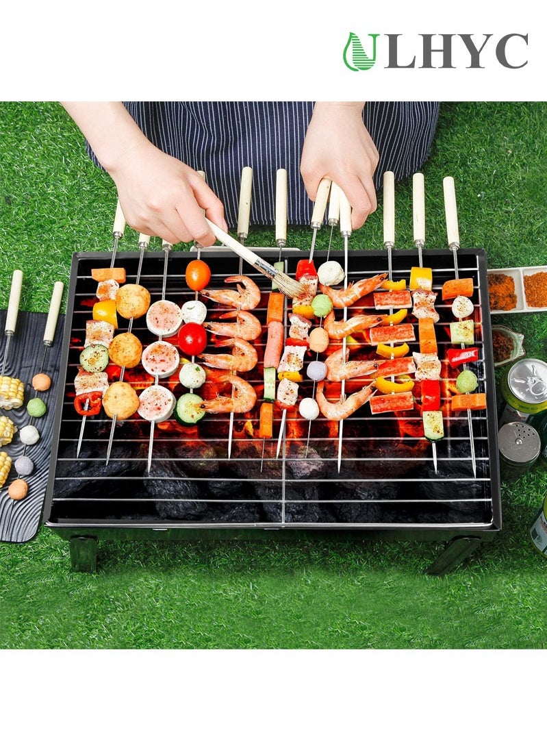 BBQ Grill, Charcoal BBQ Folding Portable Lightweight BBQ Tools Outdoor BBQ Cooking Camping Hiking Picnic Tailgate Backpacking Party