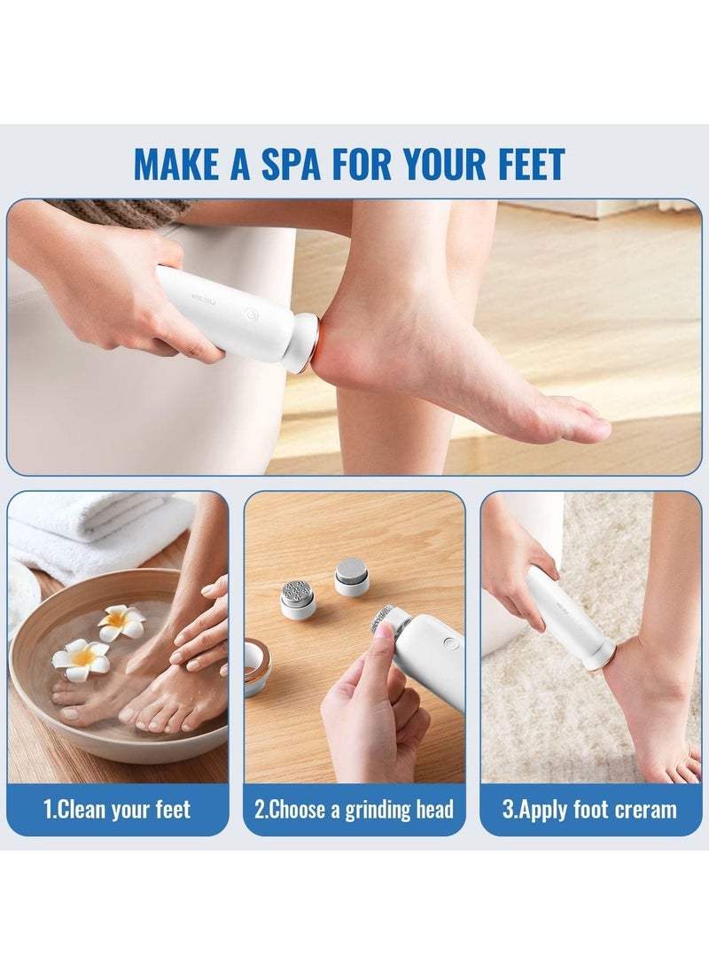 SYOSI Electric Foot Callus Remover Portable Rechargeable Foot File Callus Remover for Feet Pedicure Tools Foot Scrubber Kit, Waterproof Foot Care for Dead and Cracked Dry Skin 5 Speed 3 Grinding Heads  - Image 3