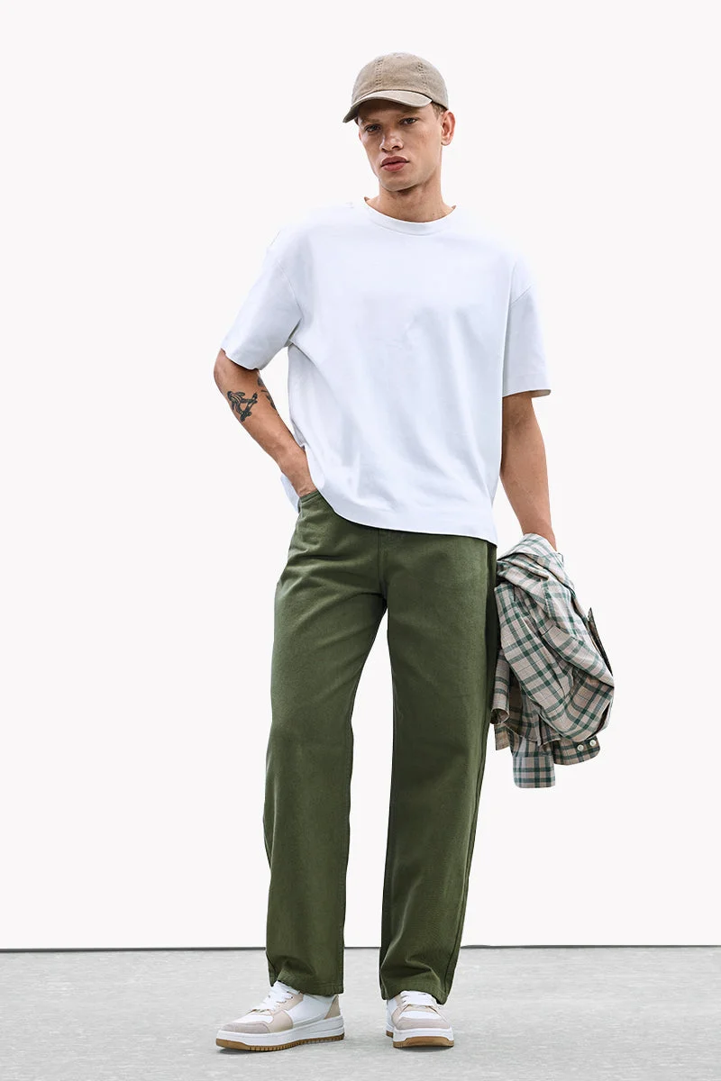 SNITCH Olive Core Lab Denim Baggy Jeans for Men | Best Price UAE