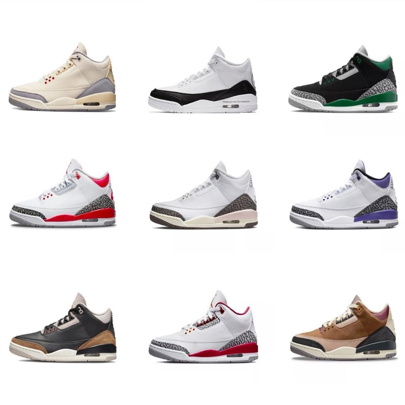 Putian Shoe Factory Wholesale Jordan 3 White Cement Flame Red Air Cushion Non-Slip Men''s Basketball Sneakers - Image 2