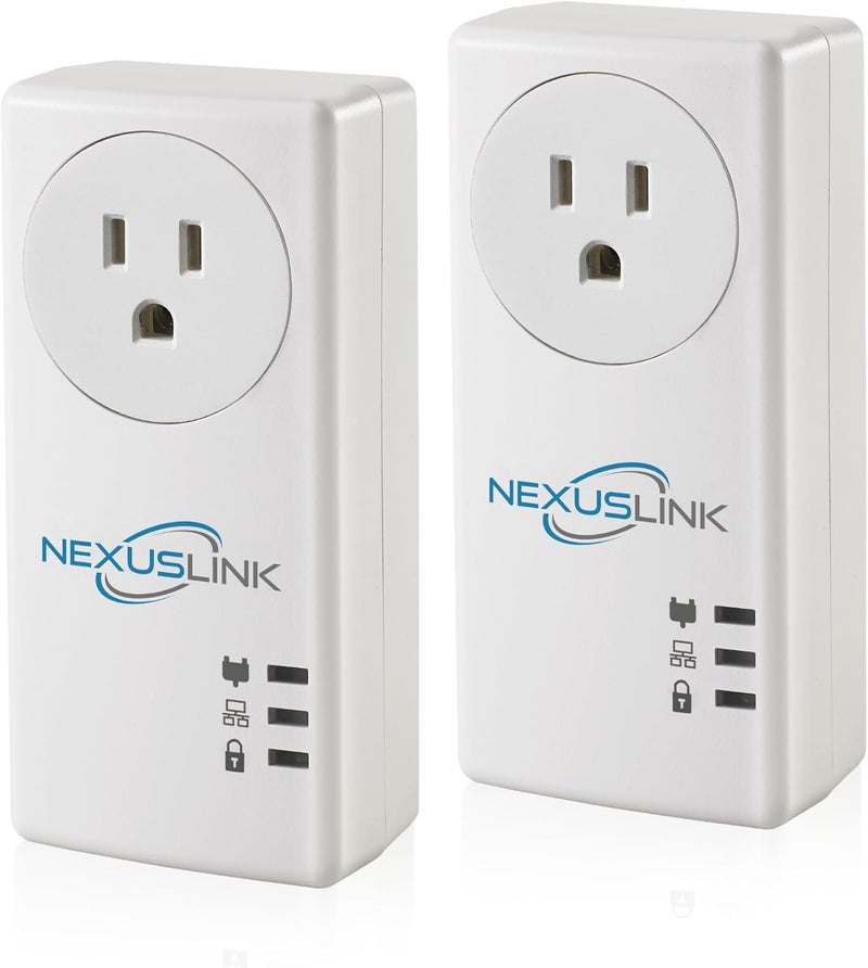 NEXUSLINK G.hn Powerline Ethernet Adapter Kit – 1200 Mbps, Gigabit Port - Stable Ethernet Over Power for Gaming & Streaming, Home Network Expander, Wall Plug - 2 Units (GPL-1200-KIT) - Image 1