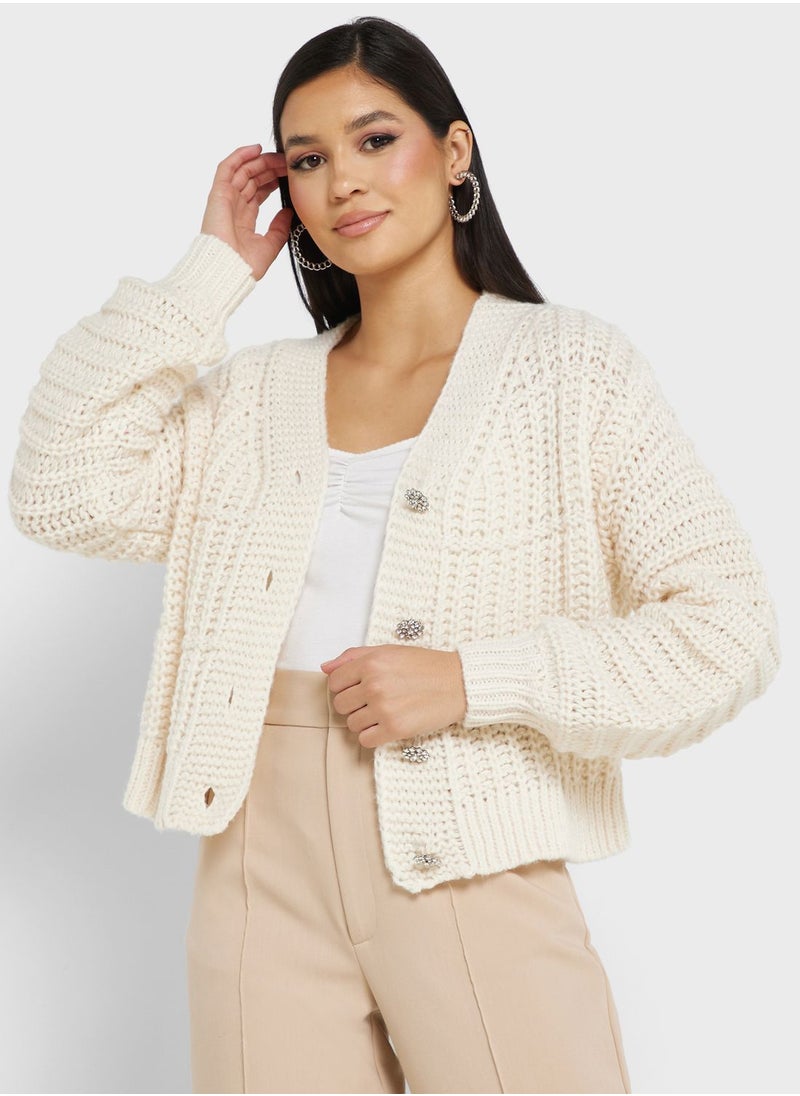 VERO MODA - Button Detail Knitted Cardigan - Image 1