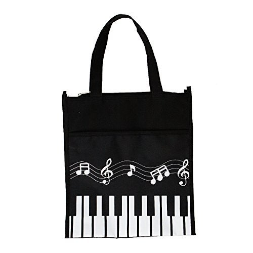 Apol Music Theme Handbag Canvas Piano Keys Tote Bag Reusable Grocery Bag for Shopping - Image 1