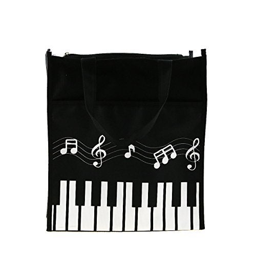 Apol Music Theme Handbag Canvas Piano Keys Tote Bag Reusable Grocery Bag for Shopping - Image 3