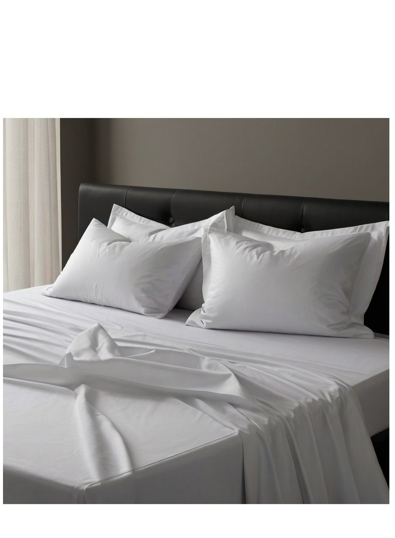 Neuovaletto Luxury 193x203 US King Size100% Natural Long Staple Cotton 300TC Bedding Set, 1pc Fitted Sheet, 1pc Flat Sheet, 2pcs Pillowcases, Soft and Better Breathing - Image 1