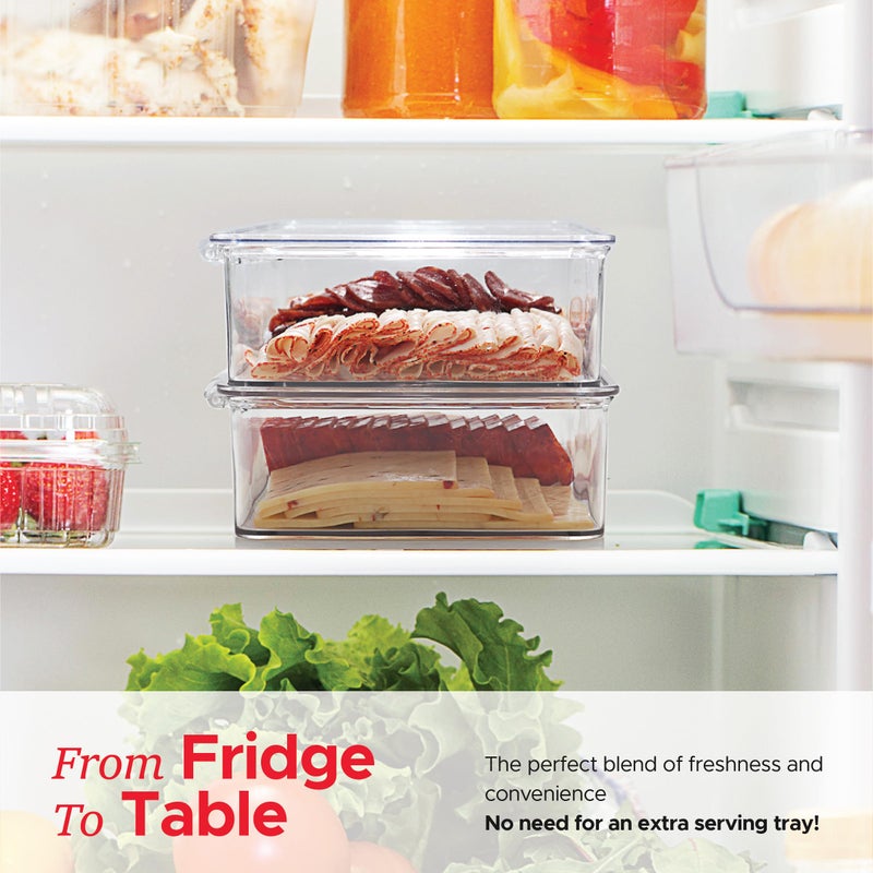 Tafura Bacon Container For Refrigerator (2 Pack) Fridge Storage Organizer | Cheese & Deli Storage Container | Bacon Keeper | Cold Cuts Meat Saver | Cheese Holder, BPA Free - Image 5