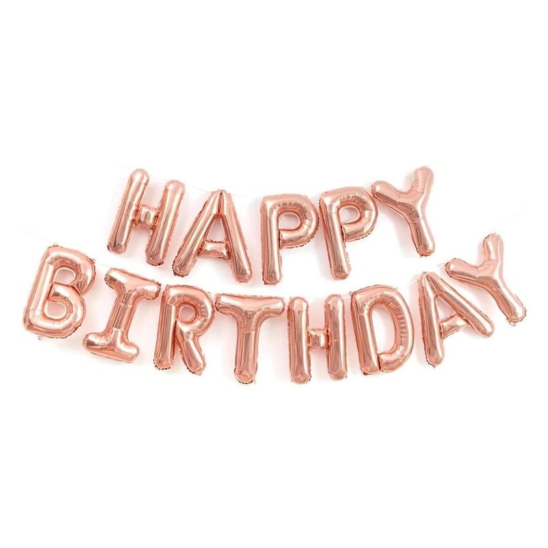 مانجو شارك الحب عيد ميلاد سعيد روز الذهب رقائق البالون مجموعة 16 في 3D رقائق الألومنيوم نفخ رسائل قابلة لإعادة التدوير قابلة لإعادة الاستخدام مجموعة بالون لامعة لتزيين الحفلات - Image 2