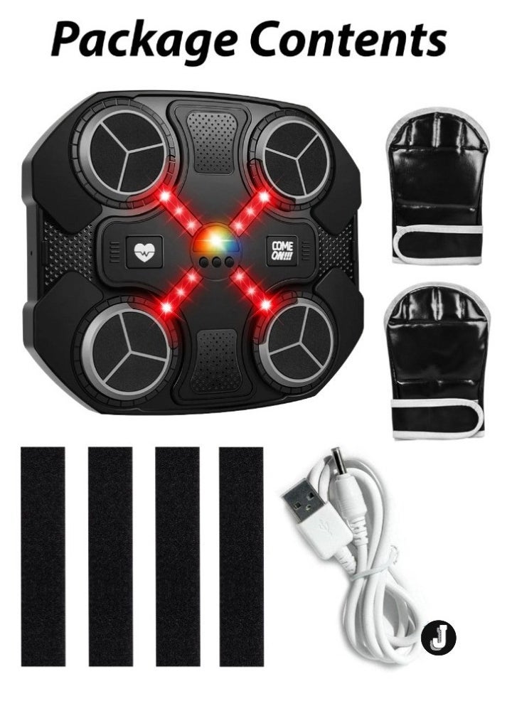 JAJEEK Kids Music Boxing Machine with Bluetooth – Adjustable Height, 3 Reaction Training Modes, Smart Punching Pad for Ages 3-14, Wall-Mounted Fitness Trainer with EVA Foam Area, Gloves & Velcro Included - Image 2