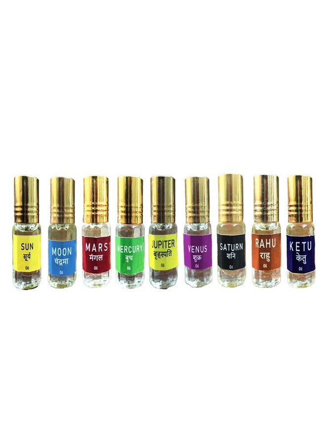 Anshil 9 Planet Oil Kit (3ml each) (Pack of 9 Pc.) with Energised Crystal | Reiki Energised | Pocket Friendly | Spiritual Gifts Essential Oil Kit | 9 Planet Healing Oil For Men & Women - Image 1