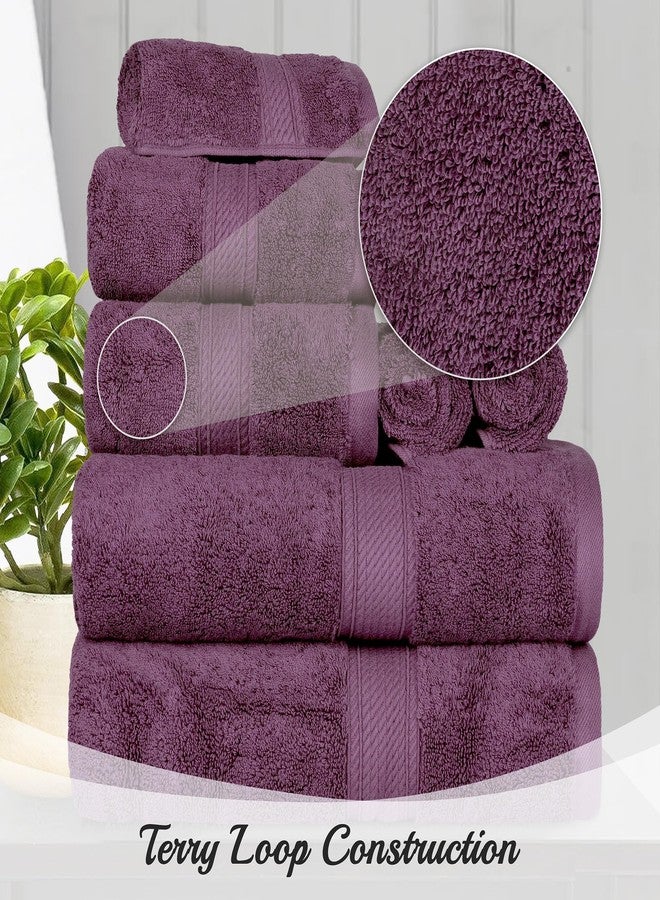 Superior Egyptian Cotton Pile Bath Sheet Set of 2, Ultra Soft Luxury Towels, Thick Plush Essentials, Absorbent Heavyweight, Guest Bath, Hotel, Spa, Home Bathroom, Shower Basics, Plum - Image 3