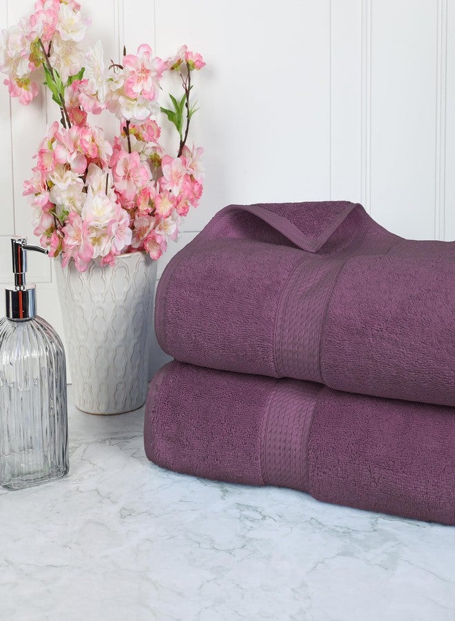 Superior Egyptian Cotton Pile Bath Sheet Set of 2, Ultra Soft Luxury Towels, Thick Plush Essentials, Absorbent Heavyweight, Guest Bath, Hotel, Spa, Home Bathroom, Shower Basics, Plum - Image 1