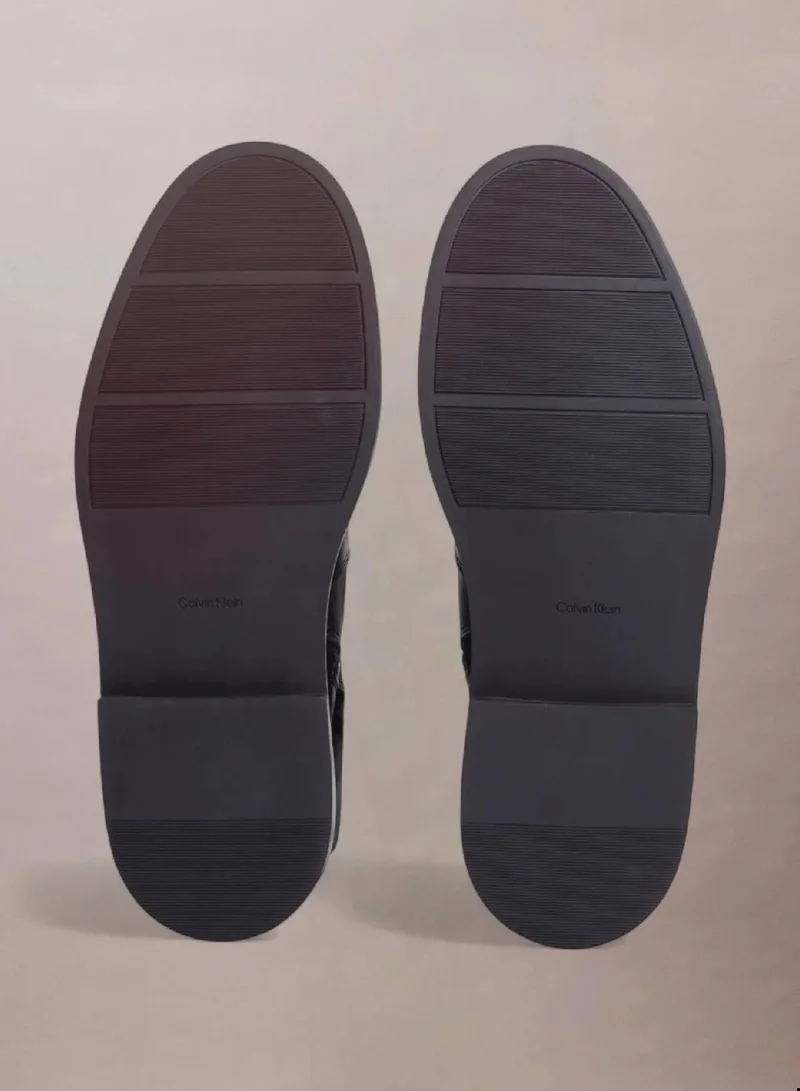 Calvin Klein Jeans Black Leather Lace-Up Boots for Women | Best Price UAE