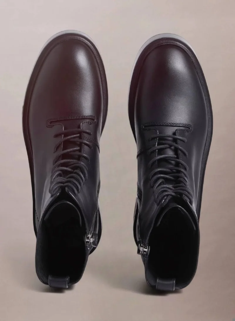 Calvin Klein Jeans Leather Lace-Up Boots