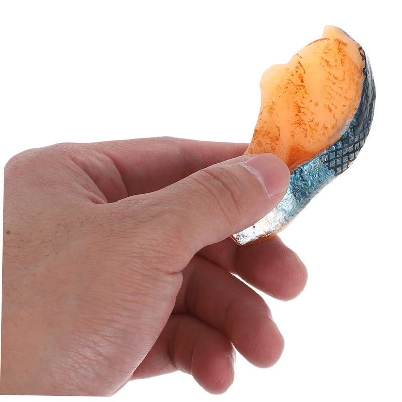 Lifelike Artificial Fish Slice Model Decor Thin Seafood Props 2PCS - Image 5