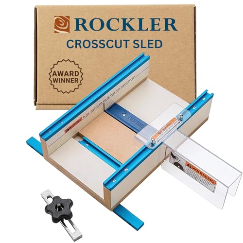 Rockler Small Parts Crosscut Sled - Table Saw Sled Kit Includes Blade Guard, Miter Track Stop - 900 Angle Small Moldings Crosscut - Image 1