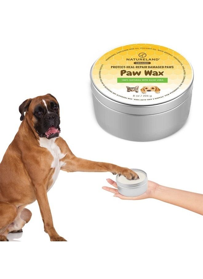 Natureland - [8 OZ] Natureland Organic Paw Wax for Dogs and Cats, Jumbo Pack, Natural Outdoor Protection to Heal, Repair, and Protect Dry, Chapped, or Rough Pads, Helps Protects Paws on Snow, Sand, or Dirt - Image 1