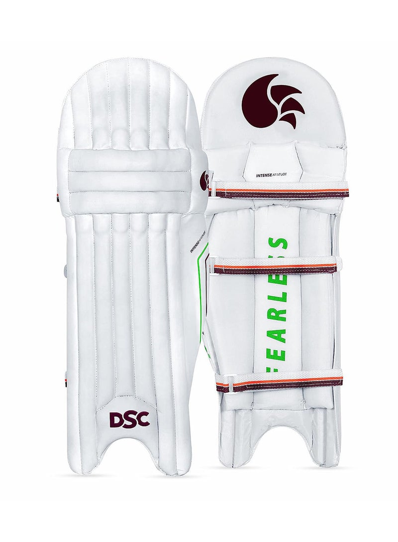DSC Intense Atitude Leg Guard | Size: Mens Right | For Mens | Material: Leather | Extra wide high density foam side wings | Wipe clean facing - Image 1