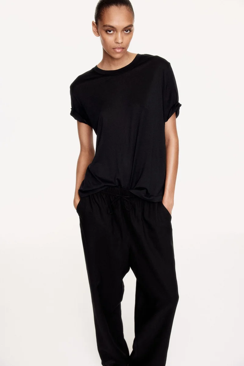 H&M Linen-blend drawstring trousers
