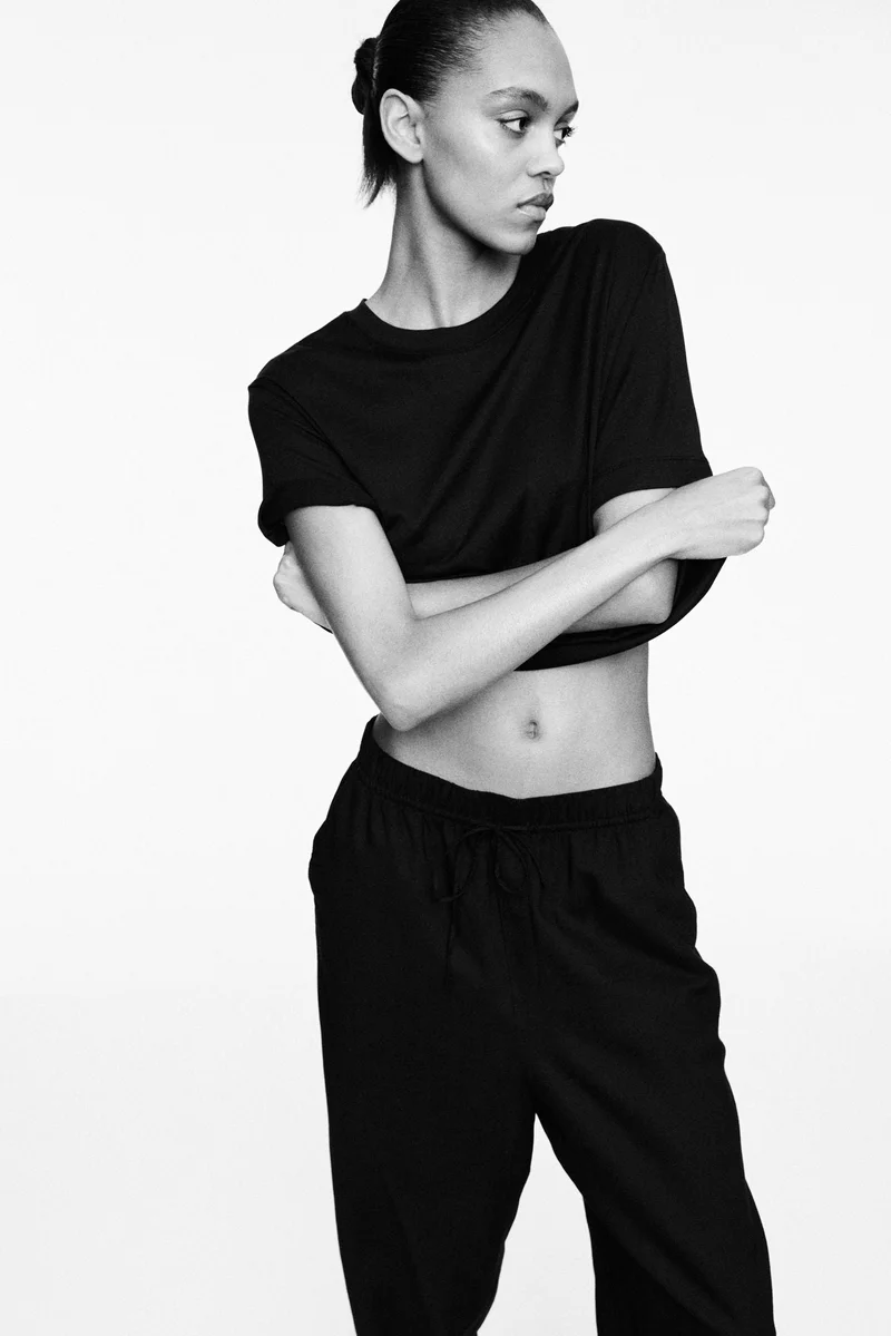 H&M Linen-blend drawstring trousers